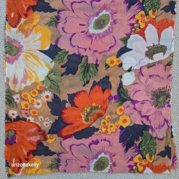 Woven Wool Lightweight Floral Scarf - Picture 2 of 8